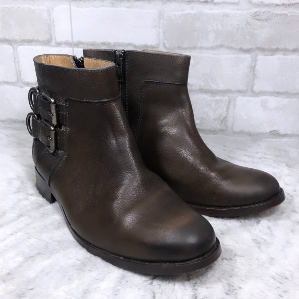 Milly D Ring D Double Buckle Zippered Ankle Boots